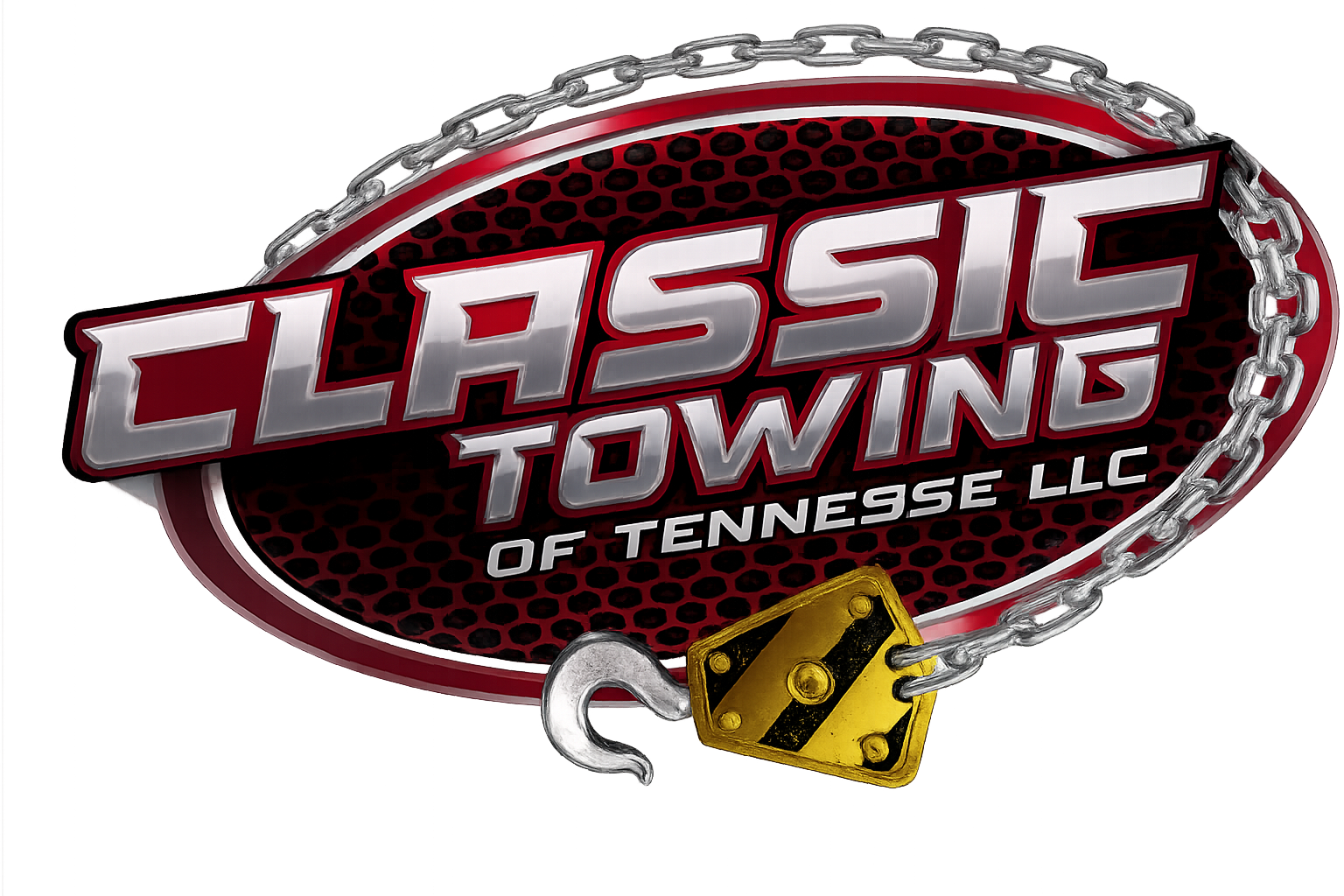 Service area map West Tennessee - Classic Towing dark theme